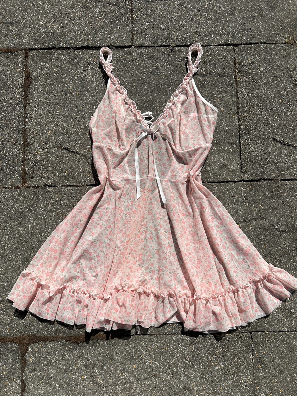 🎀 Beautiful pink floral coquette babydoll dress in Size XL.